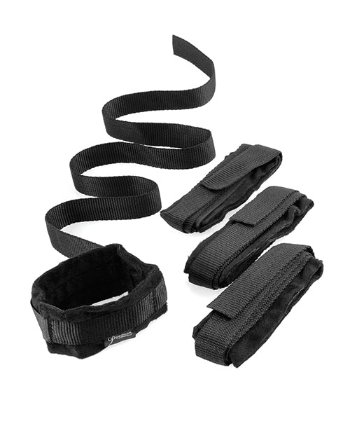 Beginner's Bondage Set with Velvet Cuffs, Blindfold & Feather Tickler