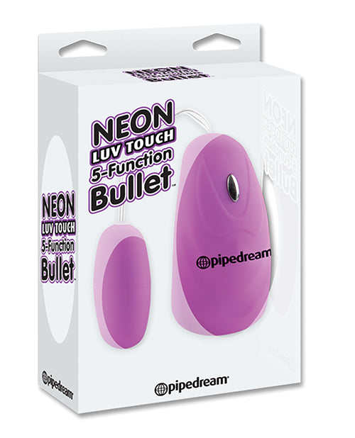 Neon Luv Touch Stimulator Purple 5-Function Bullet Ergonomic Controller for Personal Intimate Stimulation