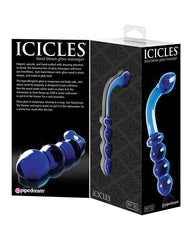 Icicles No. 31 Hand Blown Glass G Spot Massager with Blue Finish