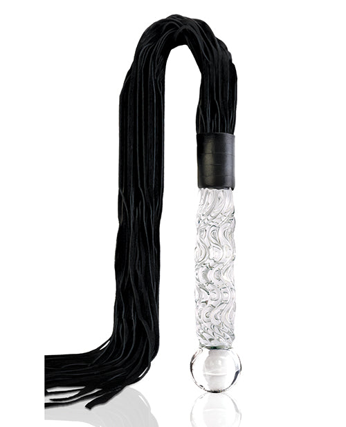 Icicles Hand-Blown Glass Handled Flogger with Leather Tails