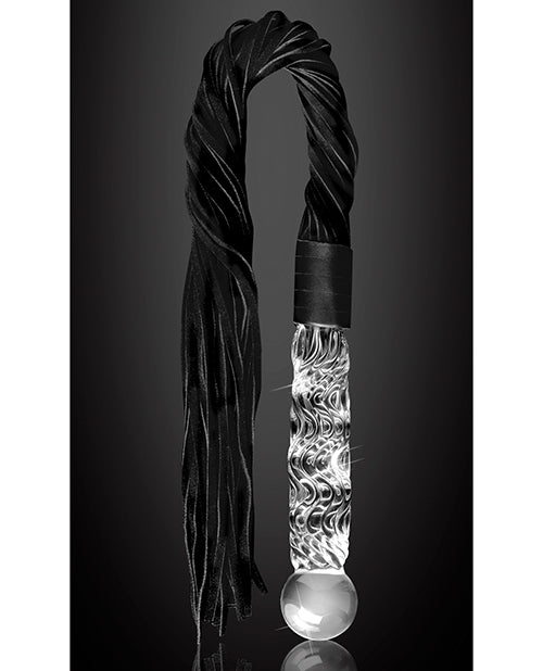 Icicles Hand-Blown Glass Handled Flogger with Leather Tails