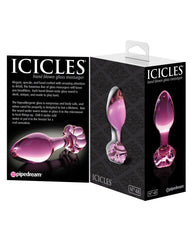 Icicles No. 48 Pink Glass Butt Plug with Tapered Tip