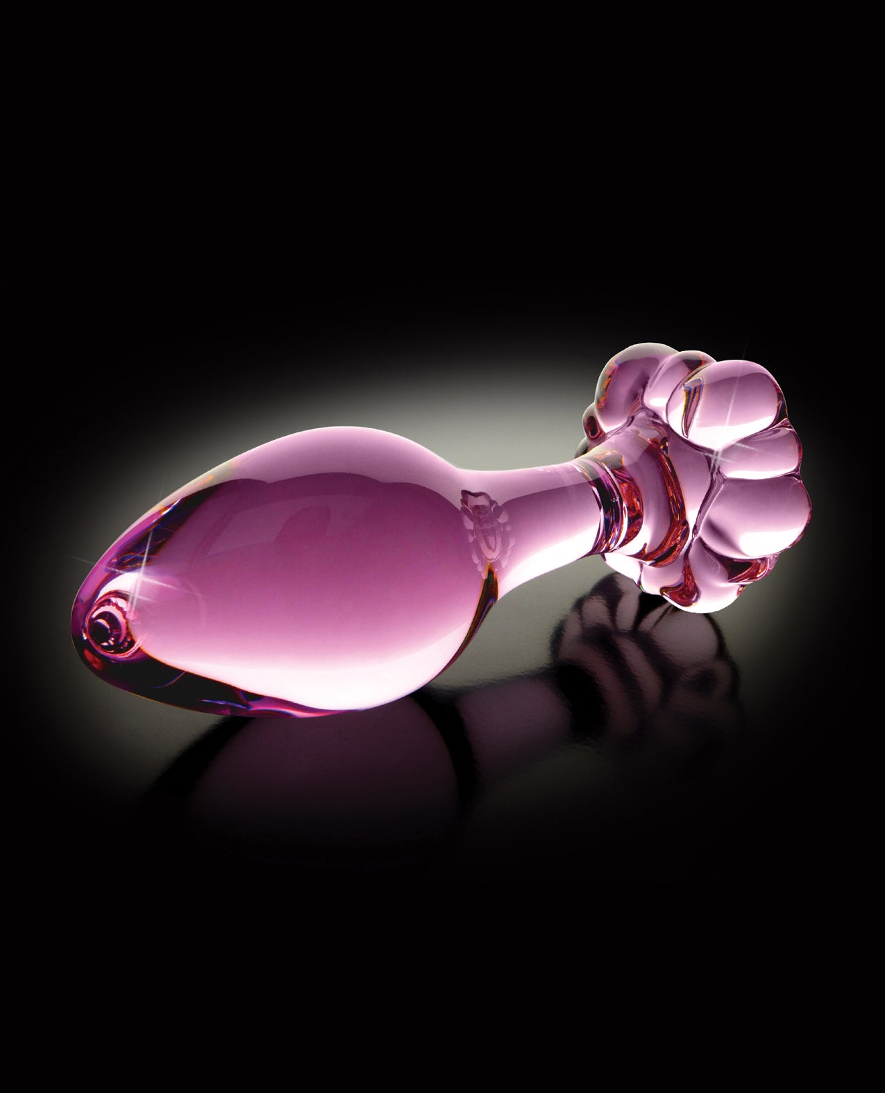 Icicles No. 48 Pink Glass Butt Plug with Tapered Tip
