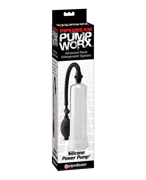 Pump Worx Penis Enhancement Silicone Power Pump with Clear Vacuum Tube and Soft Silicone Sleeve for Safe Penis Enlargement
