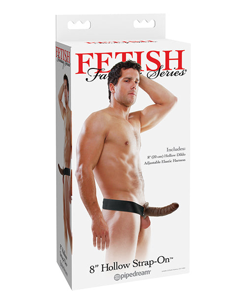 Fetish Fantasy Series Strap On Realistic 8 Inch Brown Adjustable Harness for Confidence and Enhanced Intimacy