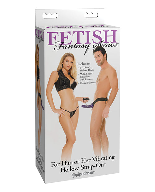 Fetish Fantasy Series Strap On Vibrating Hollow Dong Adjustable Straps Remote Control for Couples Pleasure