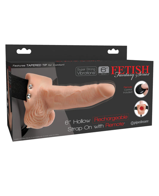 Fetish Fantasy Series Strap-On Rechargeable Hollow Dildo with Remote for Enhanced Pleasure and Couples Intimacy