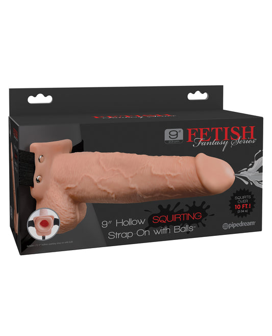 Fetish Fantasy Series Strap On Squirting Hollow Dildo with Adjustable Harness for Realistic Couples Play
