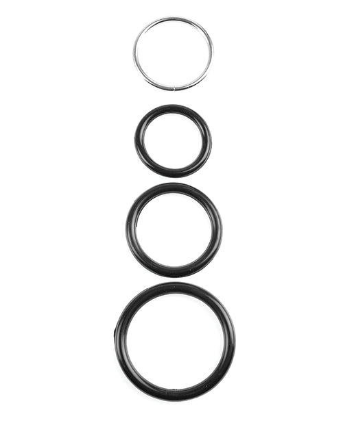 Perfect Fit Harness Black Strap-On with Adjustable Straps and Three Silicone O-Rings