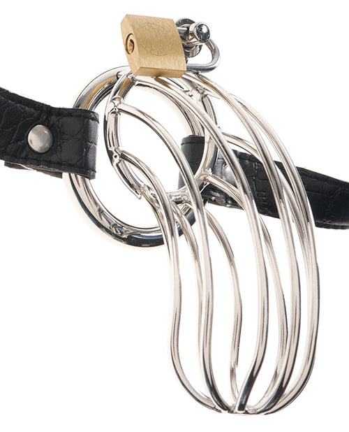 Fetish Fantasy Extreme Metal Cock Cage Chastity Belt with Adjustable Strap