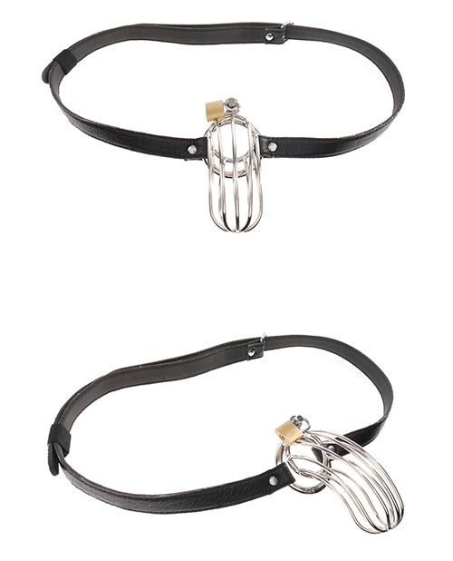 Fetish Fantasy Extreme Metal Cock Cage Chastity Belt with Adjustable Strap