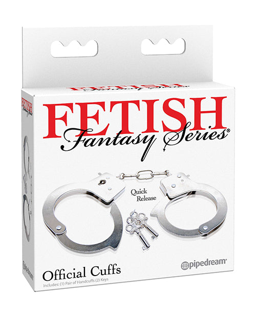 Fetish Fantasy Series Handcuffs Adjustable Locking Restraints Quick-Release Button for Safe Bondage Play