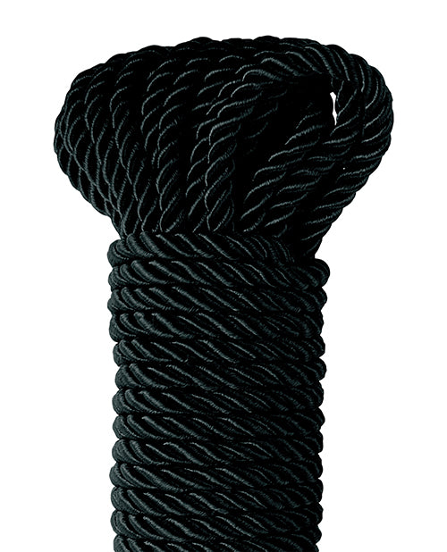 Deluxe Black Silk Bondage Rope for Shibari and Restraint Play