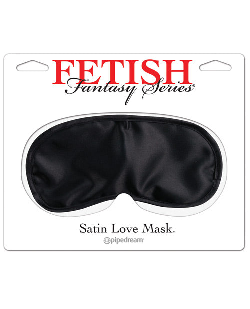 Fetish Fantasy Series Satin Love Mask soft black blindfold with elastic strap for sensory deprivation and enhanced intimacy