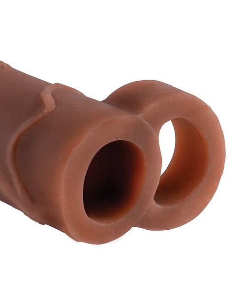 Fantasy X-tensions Perfect 2" Penis Extension with Ball Strap – Brown