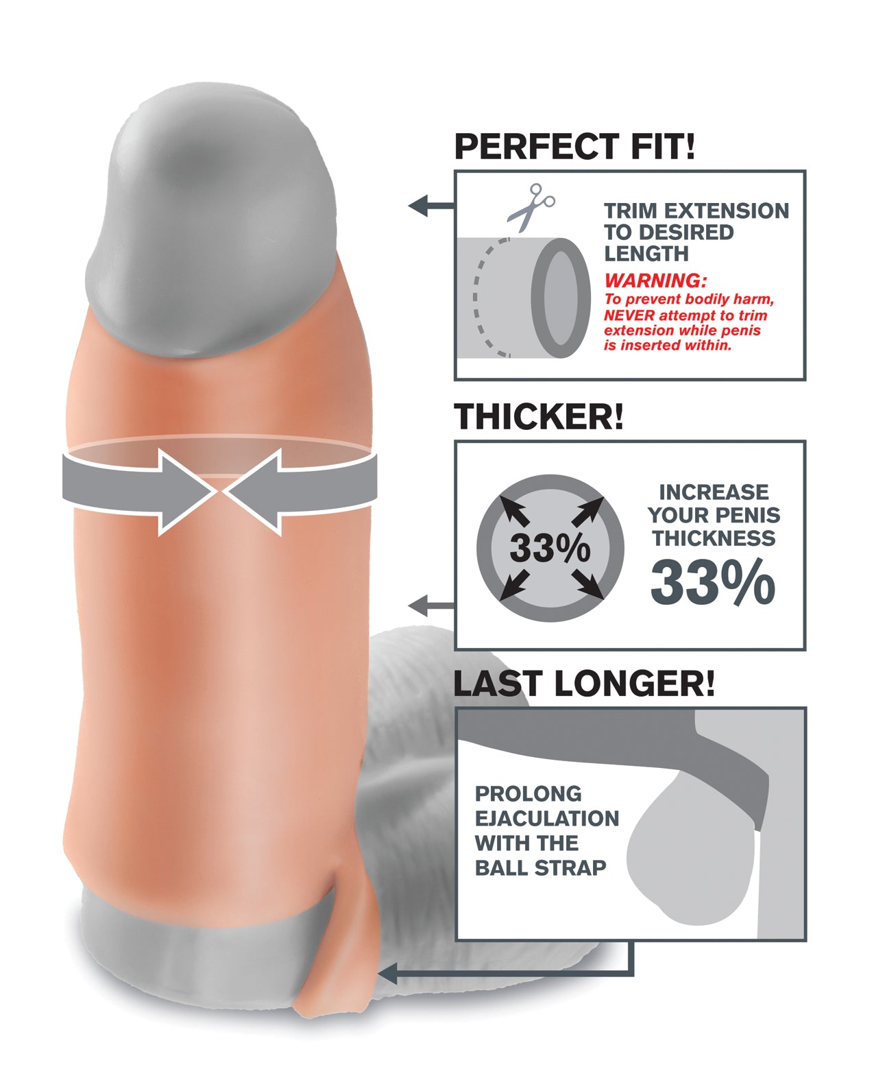 Real Feel Enhancer XL Penis Enhancement Sleeve with Custom Fit