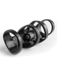 Vibrating Power Cage Penis Enhancer with Stretch Rings and Micro Vibe