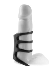 Vibrating Power Cage Penis Enhancer with Stretch Rings and Micro Vibe