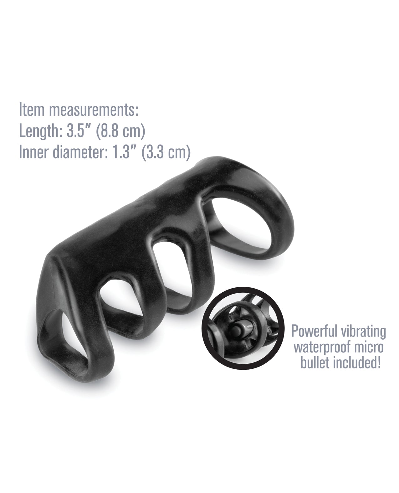 Vibrating Power Cage Penis Enhancer with Stretch Rings and Micro Vibe