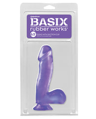 Basix Rubber Works Dong Purple PVC Suction Cup Hypoallergenic Design for Versatile Intimate Play