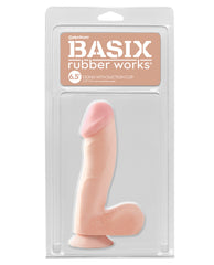 Basix Rubber Works 6.5" Dong w/Suction Cup - Flesh