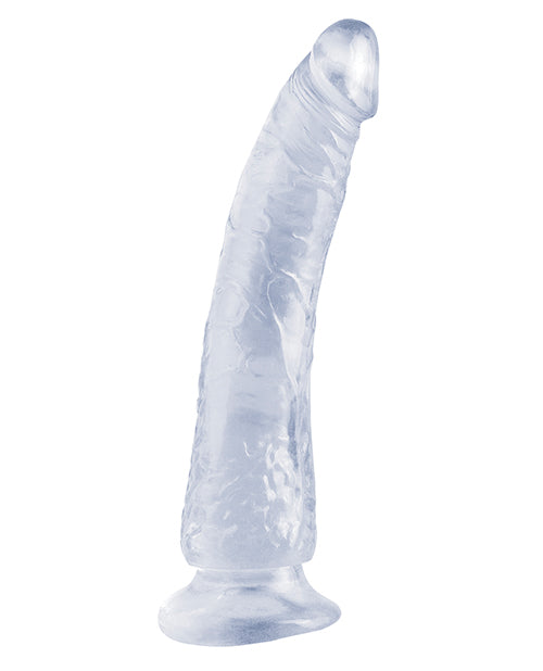 Basix Rubber Works 7" Slim Clear Dong with Suction Cup and Strap-On Base