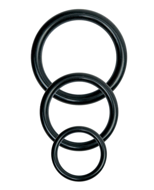 Universal Adjustable Strap-On Harness with Silicone Rings – Black