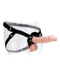 Universal Adjustable Strap-On Harness with Silicone Rings – Black