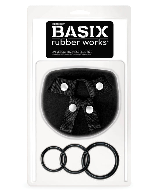 Basix Rubber Works Strap Ons Universal Harness with Adjustable Silicone Rings for Versatile Strap-On Play