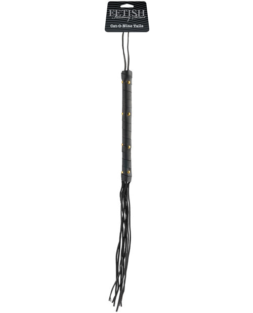 Fetish Fantasy Limited Edition Cat-O-Nine Tails faux leather whip with nine tresses for BDSM impact play and bondage experiences