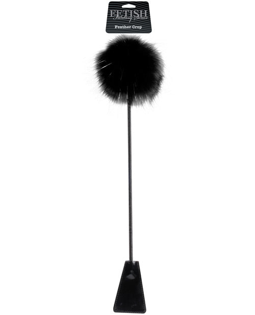 Fetish Fantasy Limited Edition Bondage Crop with Faux Feathers and Patent Vinyl for Sensation Play