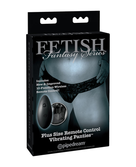 Fetish Fantasy Limited Edition Stimulators Plus Size Remote Control Vibrating Panties with 10-Function Stimulator for Discreet Wear