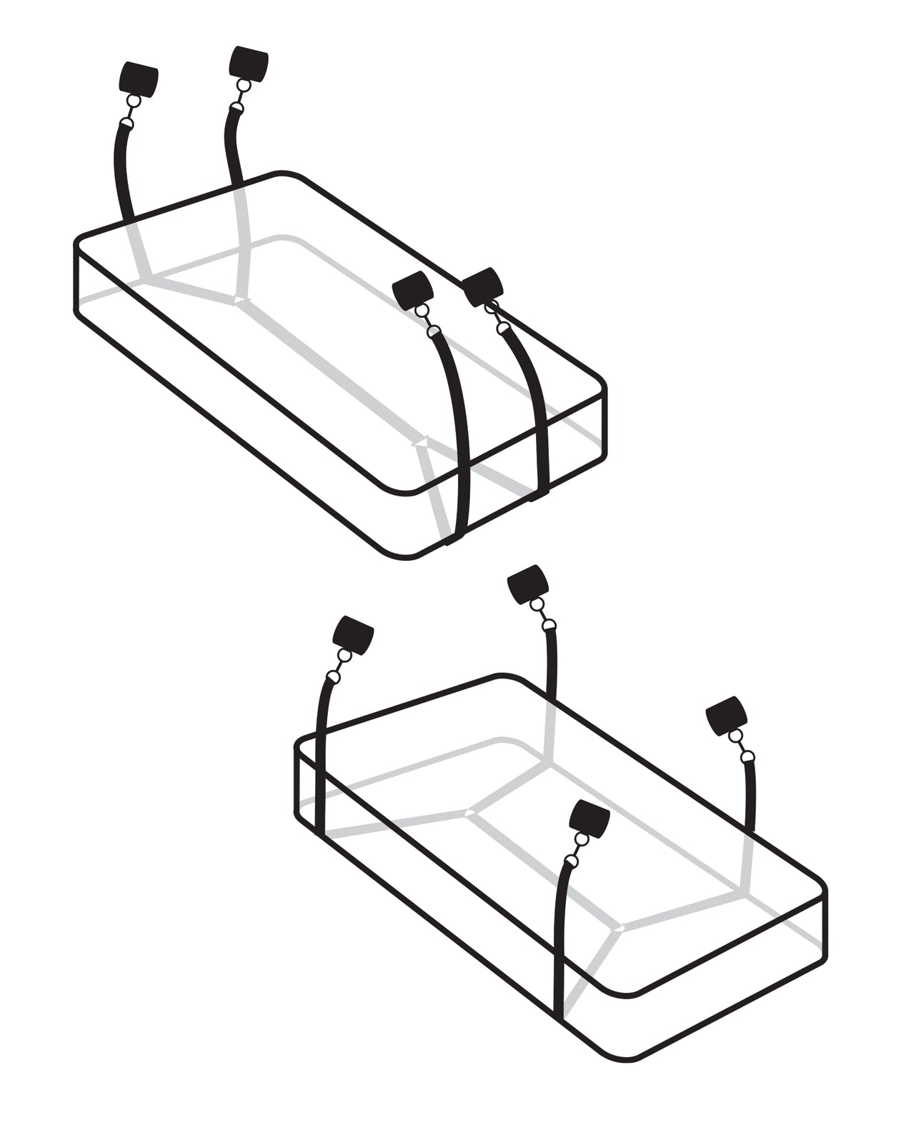 Wraparound Mattress Restraints with Satin-Lined Adjustable Cuffs