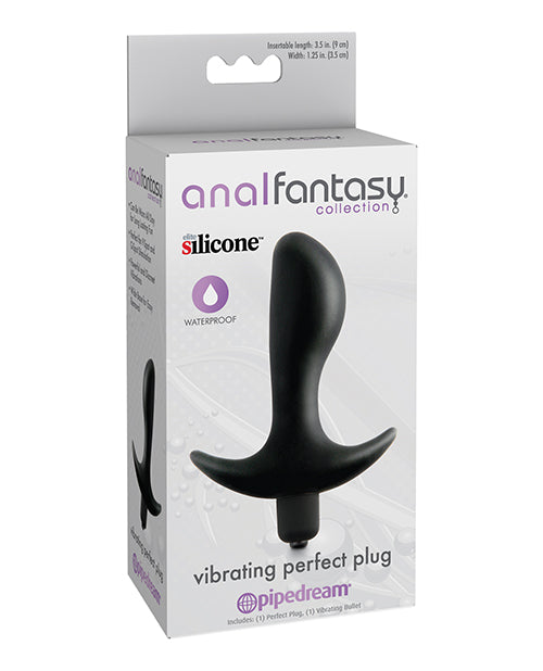 Anal Fantasy Collection Anal Plug Black Silicone Vibrating Tapered Design for Comfortable Anal Stimulation