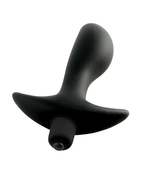 Vibrating Perfect Plug with Ergonomic Base in Black Silicone