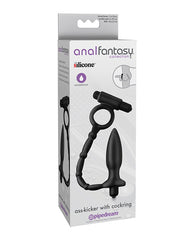 Anal Fantasy Collection Anal Products Silicone Vibrating Anal Plug with Cockring for Dual Stimulation and Prolonged Performance