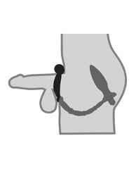 Black Silicone Anal Plug with Vibrating Cockring