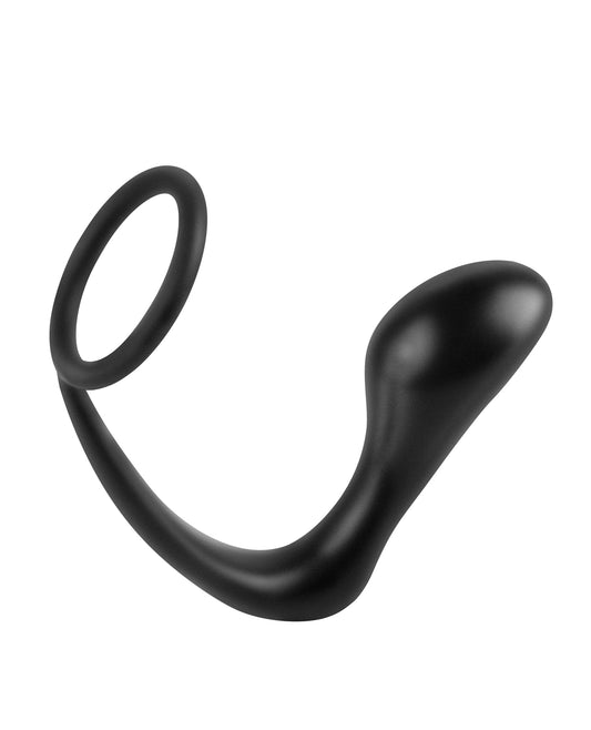 Silicone Cockring Plug with Prostate Stimulation – Black Anal Fantasy Collection