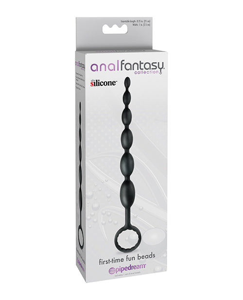 Anal Fantasy Collection Anal Beads Flexible Silicone Graduated Sizes with Retrieval Handle for Comfortable Beginner Anal Play