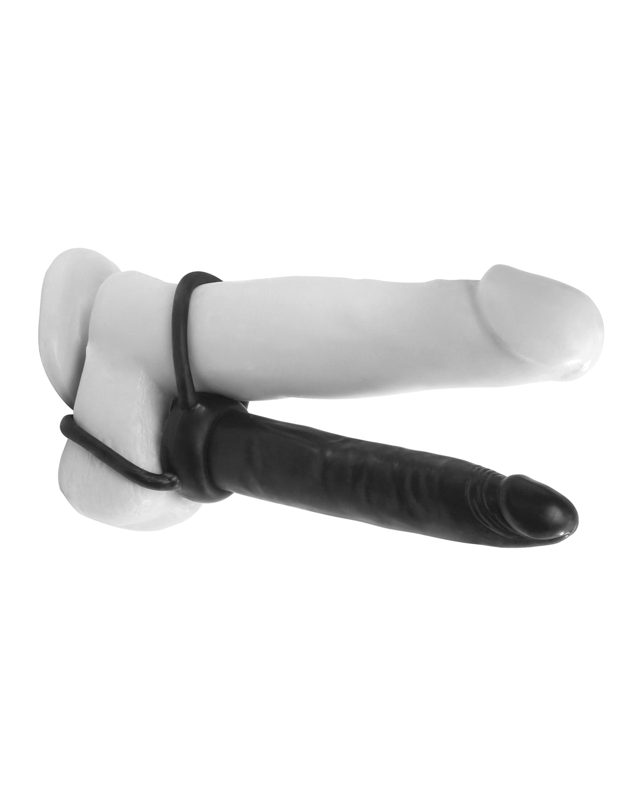 Double Trouble Black Strap-On with Dual Rings for Anal Stimulation