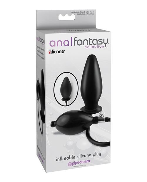 Anal Fantasy Collection Inflatable Silicone Plug with Tapered Tip and Pump for Comfortable Adjustable Anal Stimulation