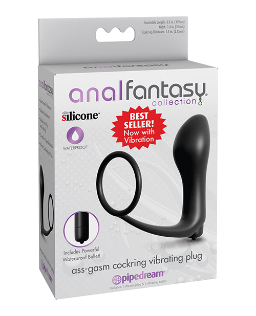 Anal Fantasy Collection Anal Plug Vibrating Silicone Cockring for Prostate Stimulation and Erection Support