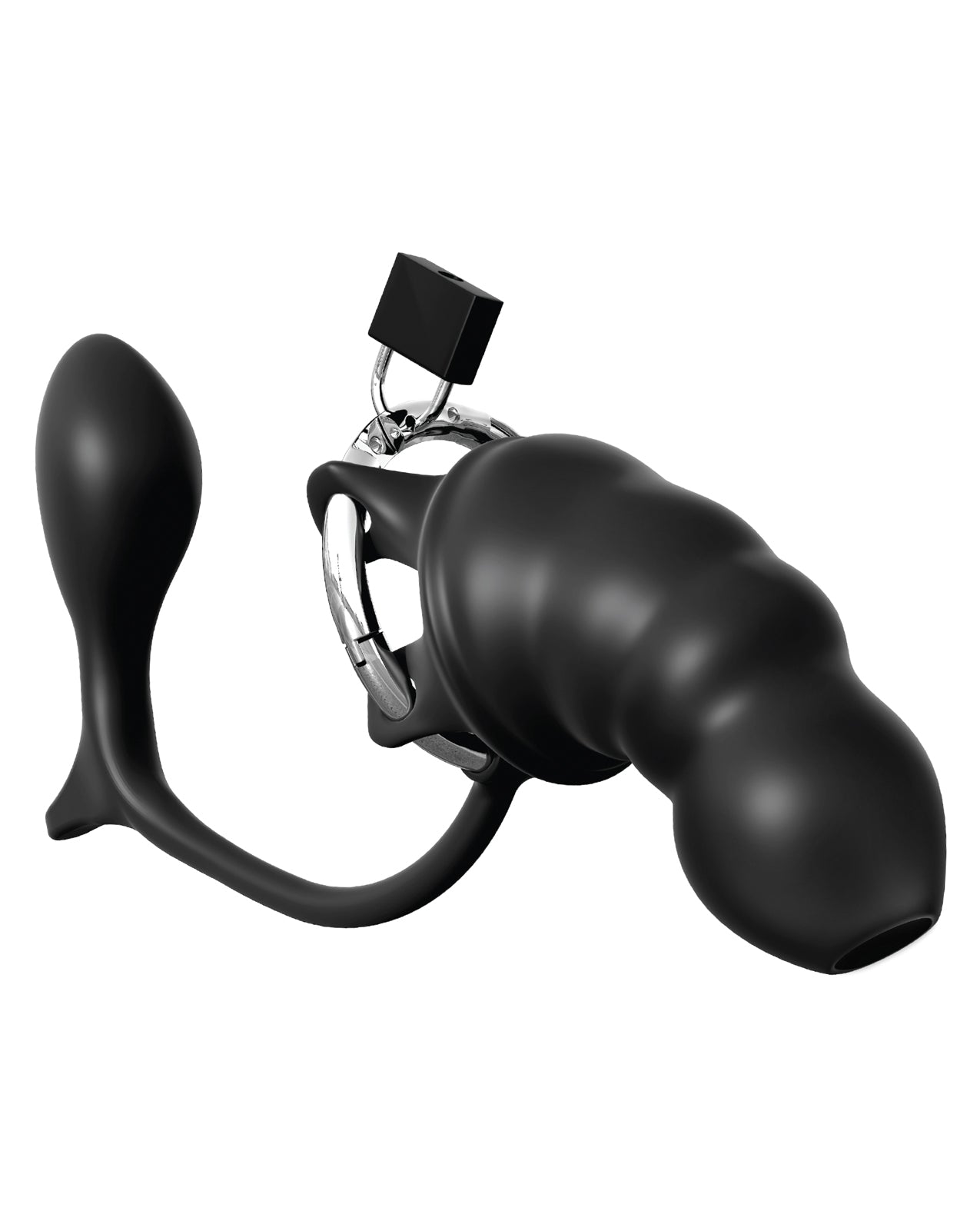 Ass-Gasm Cock Blocker with Breathable Silicone Chastity Cage