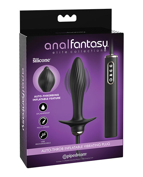 Anal Fantasy Elite Collection Anal Plug Inflatable Auto-Throb Function Vibrating Elite Silicone for Advanced Anal Stimulation