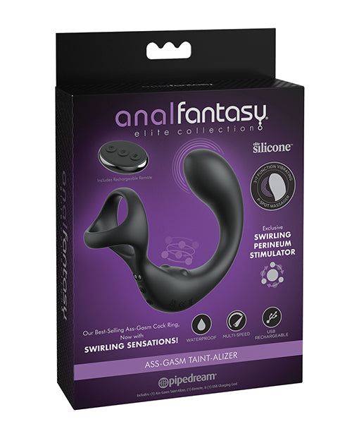 Anal Fantasy Elite P-Spot Vibrator with Rotating Perineum Beads and Remote Control for Enhanced Prostate Stimulation