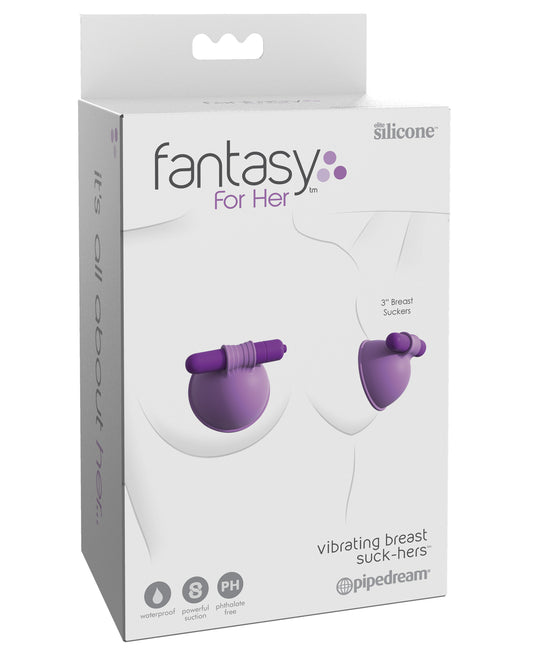 Fantasy For Her Stimulators Vibrating Breast Suck-Hers Silicone Nubs Hands-Free Design for Intimate Pleasure
