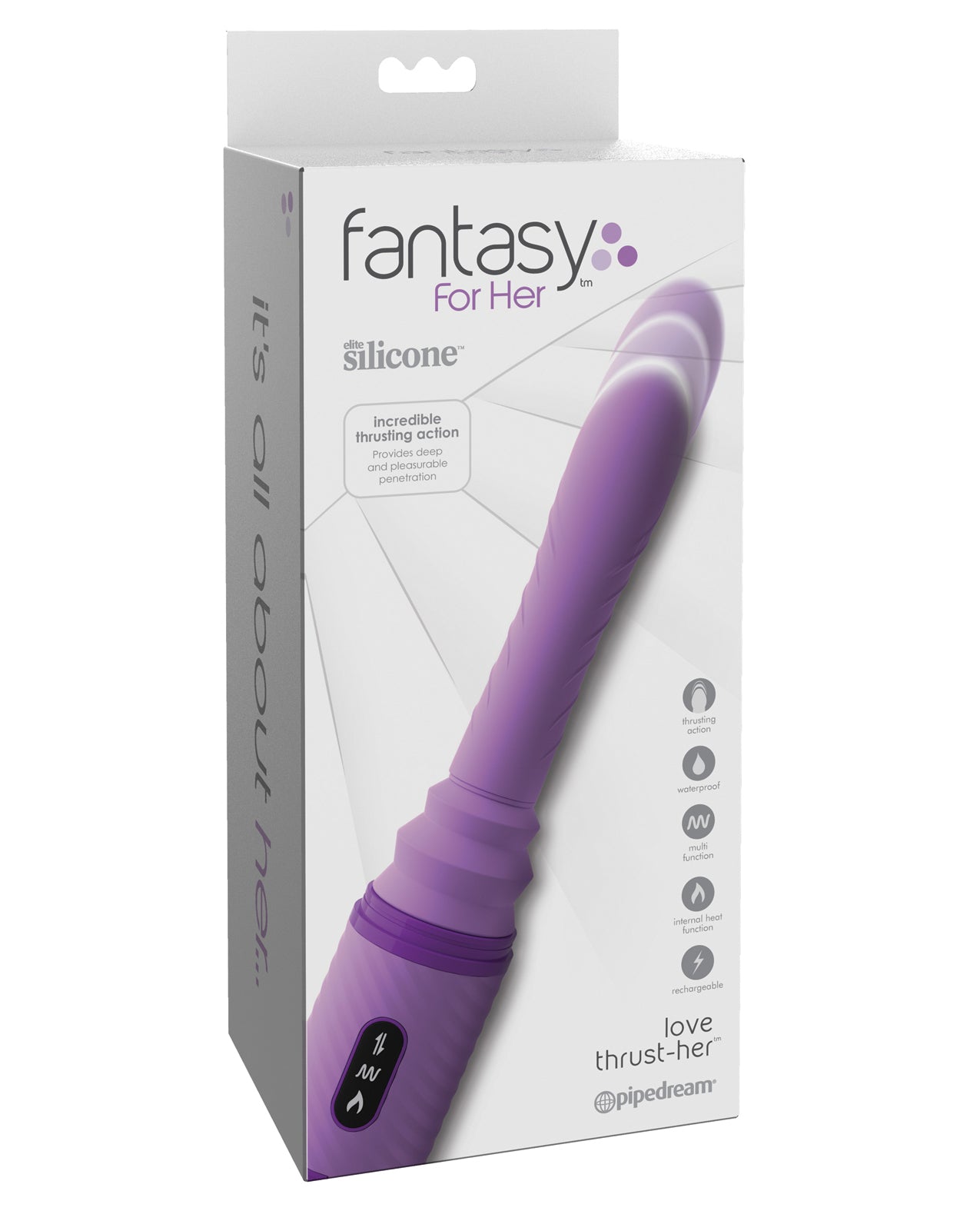 Fantasy For Her Vibrator Thrusting Suction Cup Warming Feature for Hands-Free Personal Pleasure