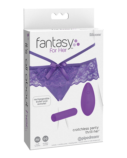 Fantasy For Her Stimulators Vibrating Crotchless Panty Wireless Remote for Discreet Clitoral Stimulation