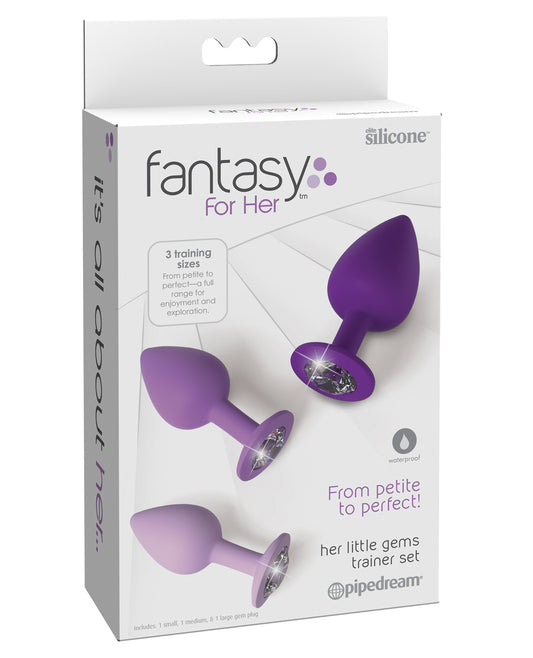 Fantasy For Her anal trainer set, spade-shaped plugs and jewel bases for gentle anal play and size progression