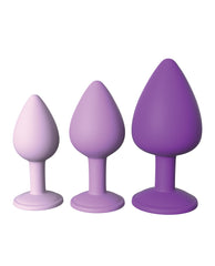 Purple Anal Trainer Set with Jewel Bases for Beginner to Advanced Play